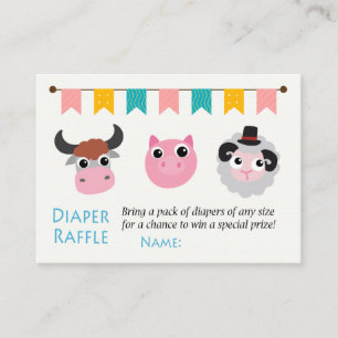 Farm animals Diaper Raffle Tickets