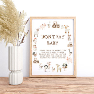 Farm Animals Dont Say Baby Game Poster