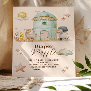 Farm Animals Gender Neutral Raffle Diapper Enclosure Card