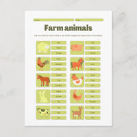 Farm Animals Identification Educational Worksheet