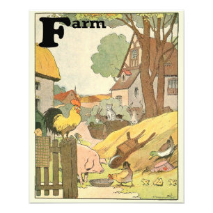 Farm Animals Illustrated Alphabet Photo Print