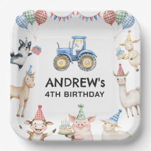 Farm Animals Kids Birthday Party Paper Plates