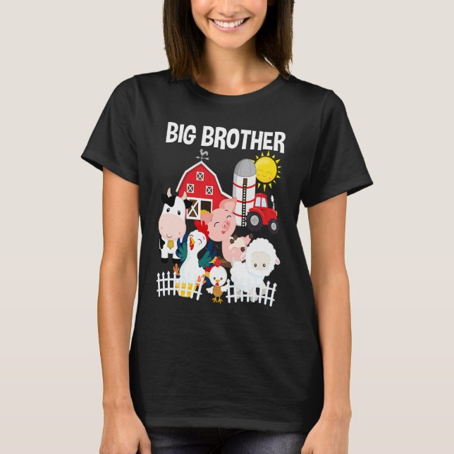 Farm Animals Little Farmer Big Brother T-Shirt (Front)