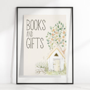 Farm Animals Meadow Baby Shower Books Gifts Sign