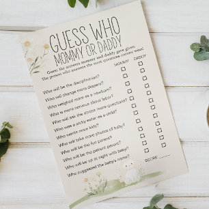 Farm Animals Meadow Baby Shower Mommy Daddy Game Flyer