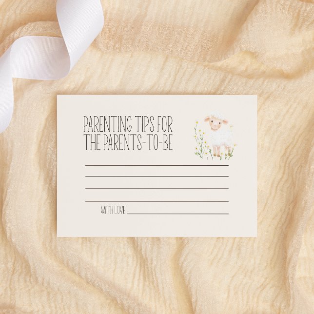 Farm Animals Meadow Baby Shower Parenting Tips Card (Creator Uploaded)