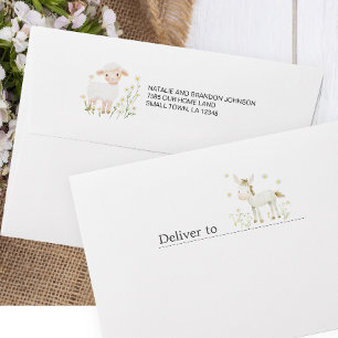 Farm Animals Meadow Friends Baby Shower Invitation Envelope