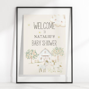 Farm Animals Meadow Friends Baby Shower Sign