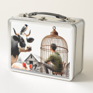 Farm Animals Metal Lunch Box