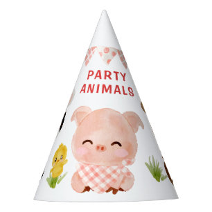 Farm animals, party animals birthday party hat