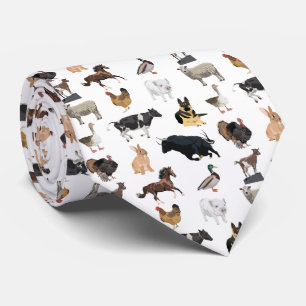 Farm Animals Pattern Tie