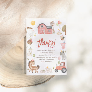 Farm Animals Photo Birthday Thank You Card