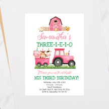 Farm Animals Pink Girl Barnyard Birthday Party