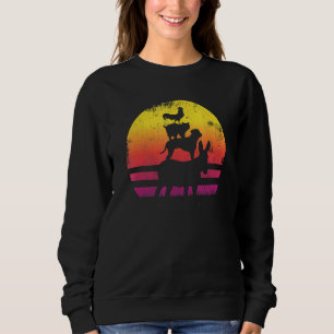 Farm Animals Retro Vintage Sunset Donkey Dog Cat R Sweatshirt