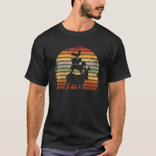 Farm Animals Retro Vintage Sunset Donkey Dog Cat R T-Shirt
