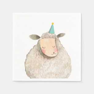 Farm Animals Sheep Birthday Barnyard Party Napkin