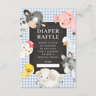 Farm Animals Shower Diaper Raffle Enclosure Card