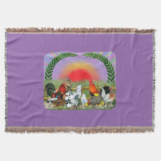 Farm Animals Throw Blanket (Front)