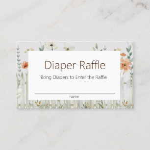 Farm Animals Tractor Diaper Raffle Card 