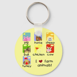 Farm Animals Tshirts and Gifts Key Ring