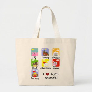 Farm Animals Tshirts and Gifts Large Tote Bag