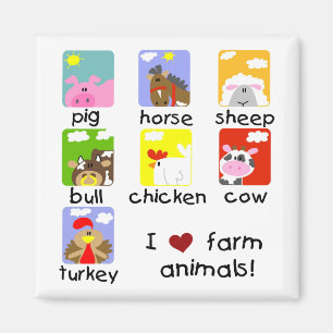 Farm Animals Tshirts and Gifts Magnet