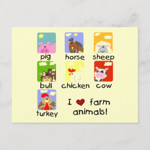 Farm Animals Tshirts and Gifts Postcard
