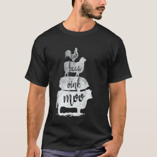 Farm Animals Vintage Pyramid Farmer Country Girl T-Shirt