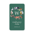 Farm animals watercolor farm business green