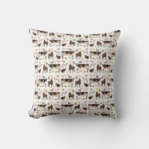 Farm Animals with Horses & Cows Cushion
