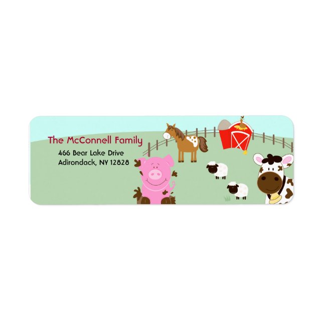 Farm Babies Barnyard PRINTABLE ADDRESS LABELS (Front)