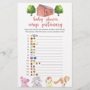 Farm - baby shower emoji pictionary game