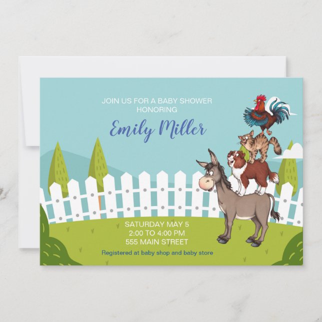 Farm baby shower invitation (Front)