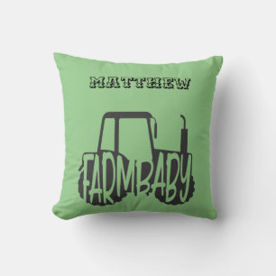 Farm Baby Tractor Word Art Personalised Cushion