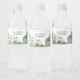 Farm, Barn Animals, Barnyard, Ranch Water Bottle L Label
