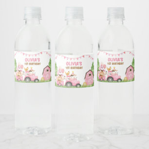 Farm, Barn Animals, Barnyard, Ranch Water Bottle L Water Bottle Label