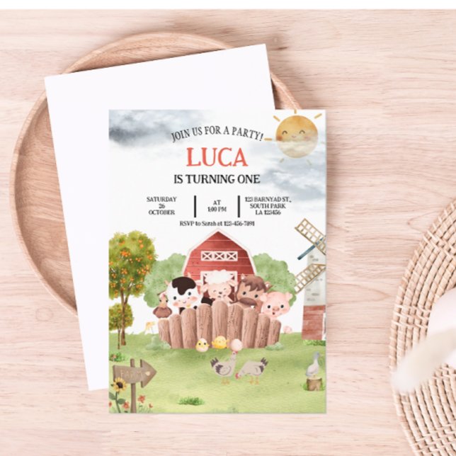 Farm Barn Animals Birthday Invitation (Creator Uploaded)