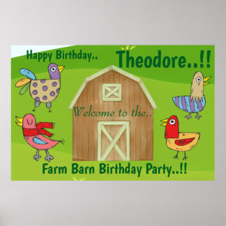 Farm Barn Birthday Party Poster