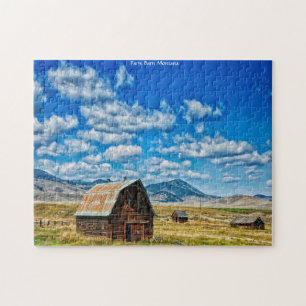 Farm Barn Montana. Jigsaw Puzzle