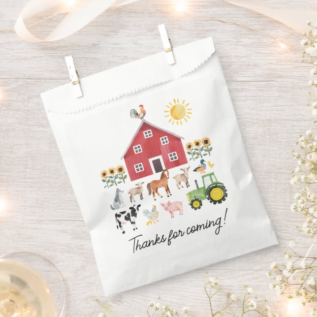 Farm Barnyard Animals Birthday Favour Bag (Clipped)