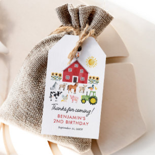 Farm Barnyard Animals Birthday Favour Tag