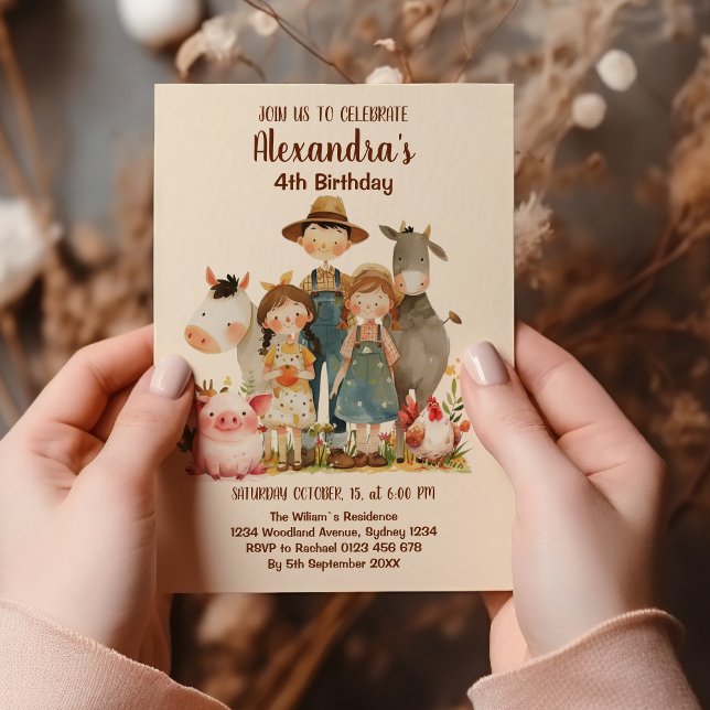 Farm Barnyard Animals Birthday Invitation (Creator Uploaded)