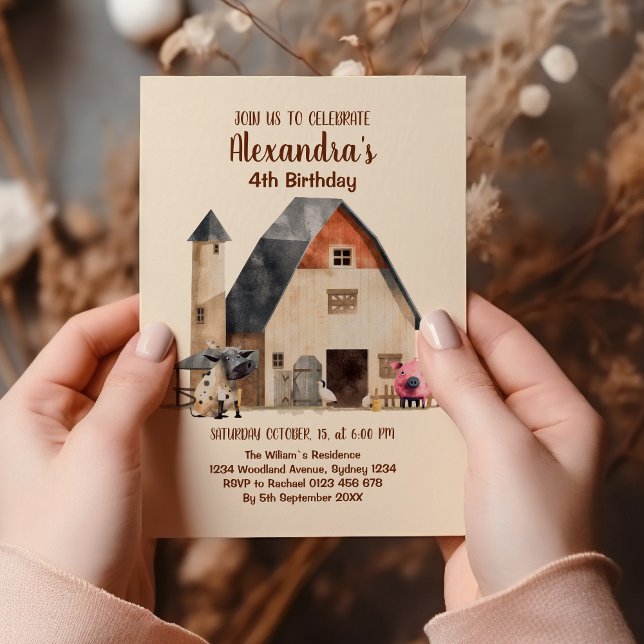 Farm Barnyard Animals Birthday Invitation (Creator Uploaded)