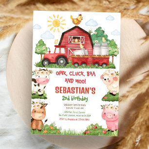 Farm Barnyard Animals Birthday Party Invitation