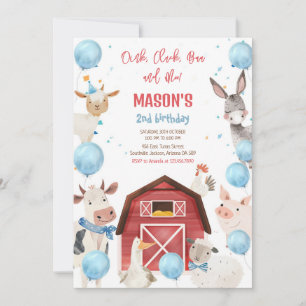 Farm Barnyard Animals Birthday Party Invitation