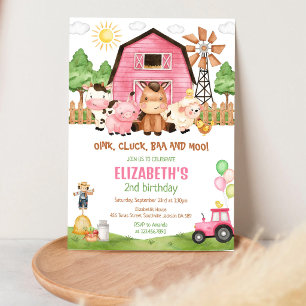 Farm Barnyard Animals Kids Birthday Invitation