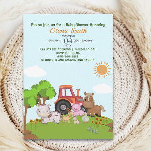 Farm Barnyard Baby Shower Invitation