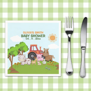 Farm Barnyard Baby Shower Napkin