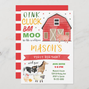 Farm Barnyard Birthday Invitation