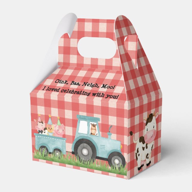 Farm Barnyard Birthday Party Favour Box (Back Side)